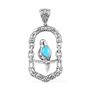 🆕 Bird / Parrot Silver & Turquoise Pendant 🆕